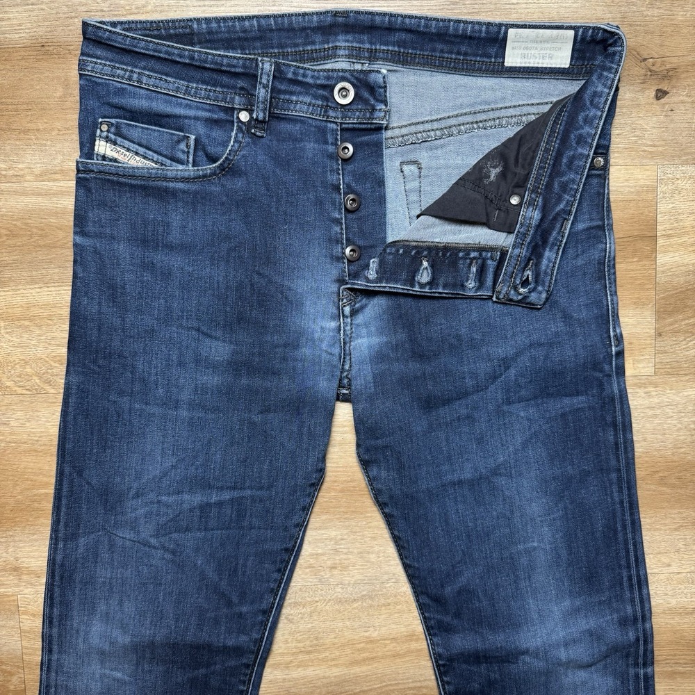 Diesel Jeans Men 32x34 Blue Buster Slim Tapered Leg Stretch Faded Modern 0607A‎